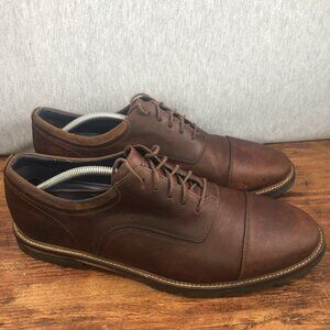 Cole Haan Raymond Grand Mens 12 M Cap Toe Oxford Brown Leather Lace‎ Up C28331